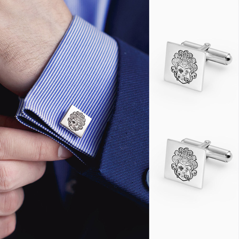 Personalized Family Crest Cufflinks Photo Cufflinks Stainless Steel