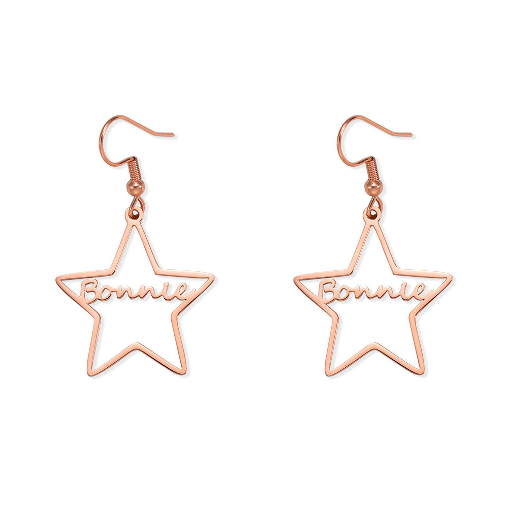 Personalized Star Name Earrings