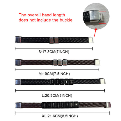 Customizable Beaded Weave Artificial Leather Bracelet for Men