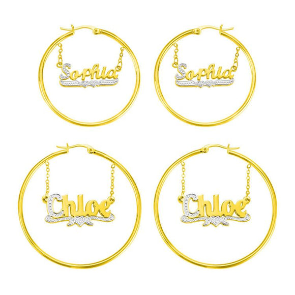 Customized Name Hoop Earrings