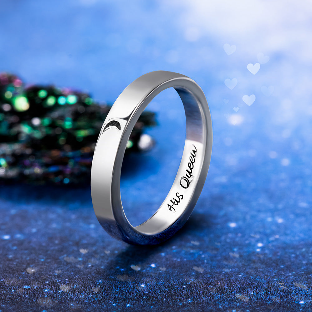 Personalized Sun and Moon Couple Rings Valentine Gift