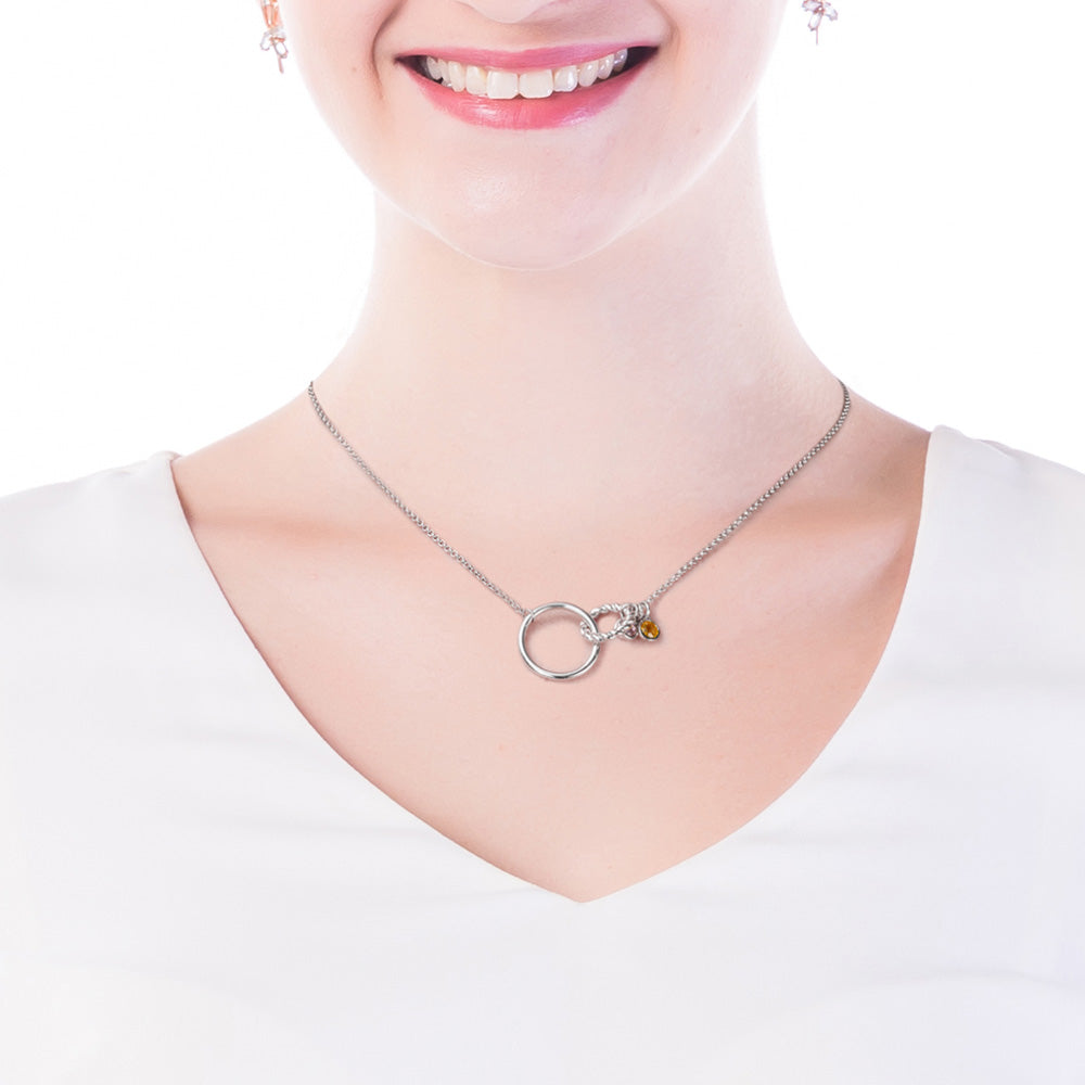 Personalized Fashion Double Ring 0~9 Birthstone Necklace