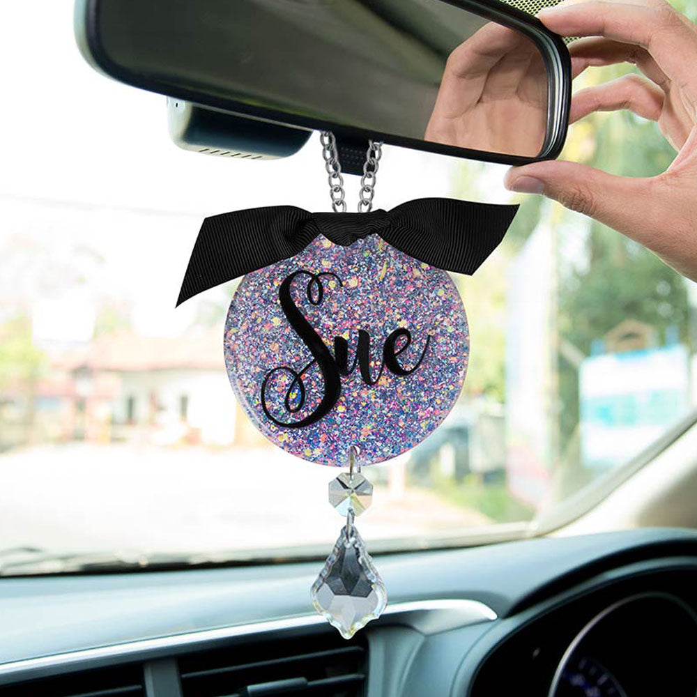 Custom Glitter Rear View Mirror Charm