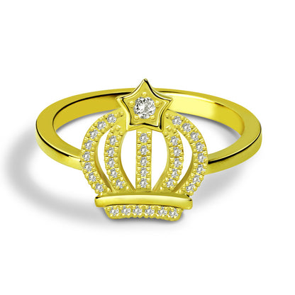 Sparkle Star-shaped Birthstone Crown Ring