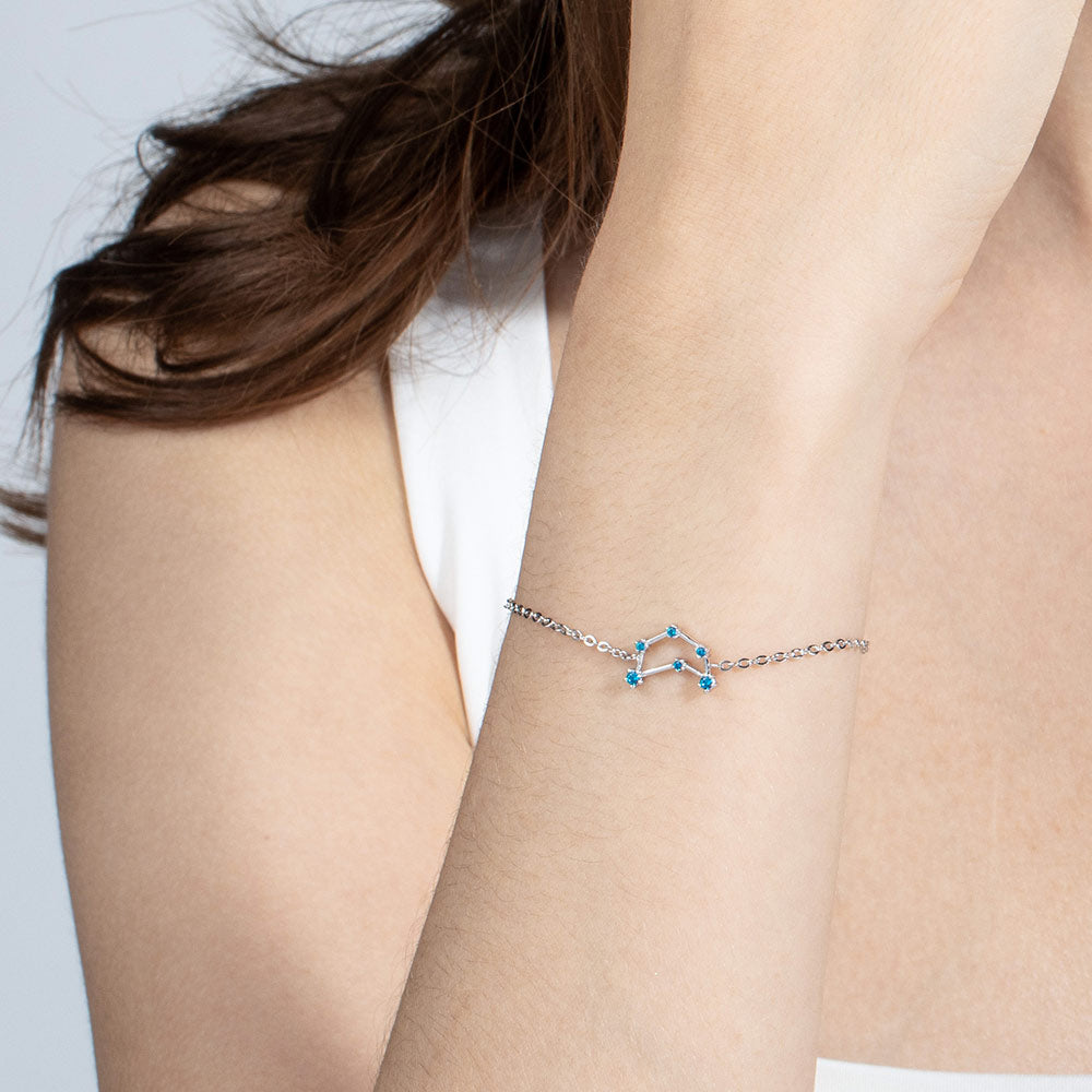 Zodiac Bracelet & Constellation Anklet with Birthstone - Star Style