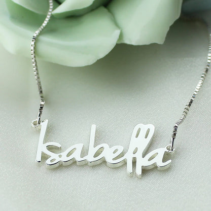 Small Name Necklace For Her Sterling Silver