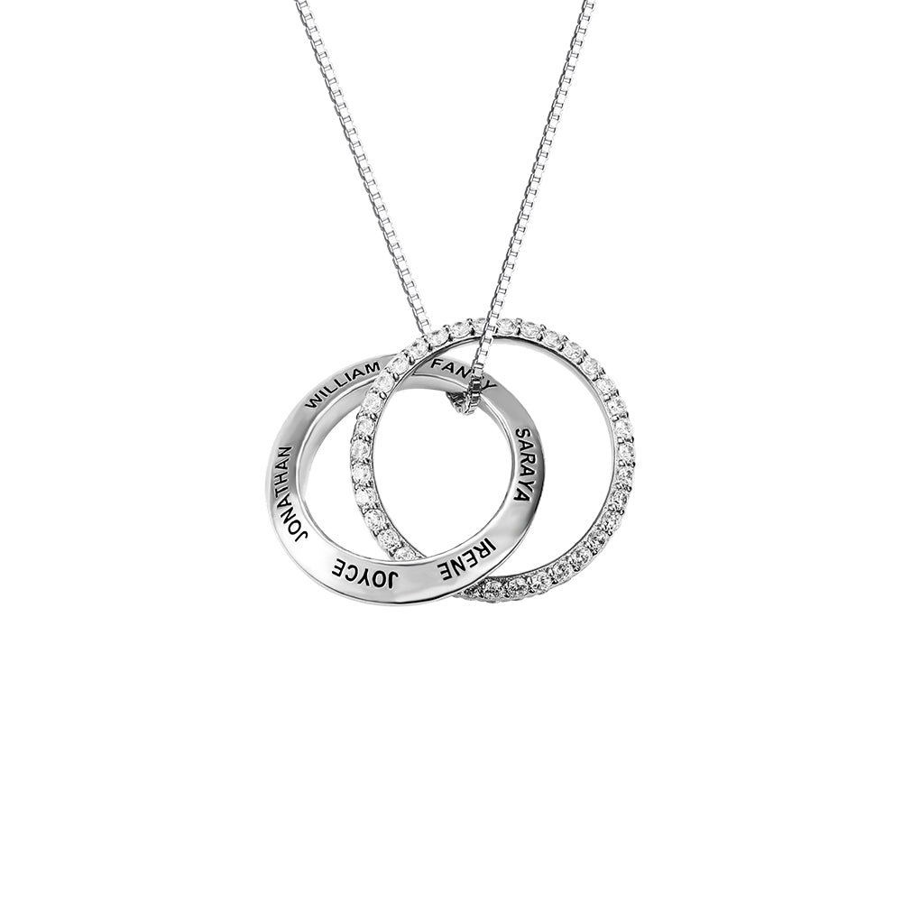Personalized Family Interlocked Circle Necklace