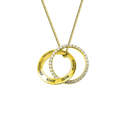 Personalized Family Interlocked Circle Necklace