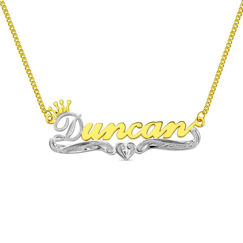 Personalized Crown Name Necklace in Gold