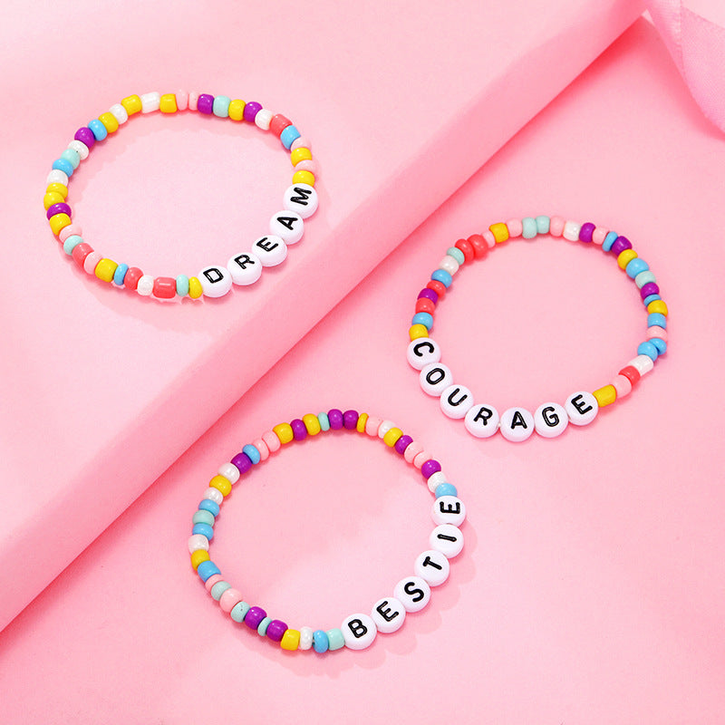 Customize Alphabet Letters Bead Bracelet