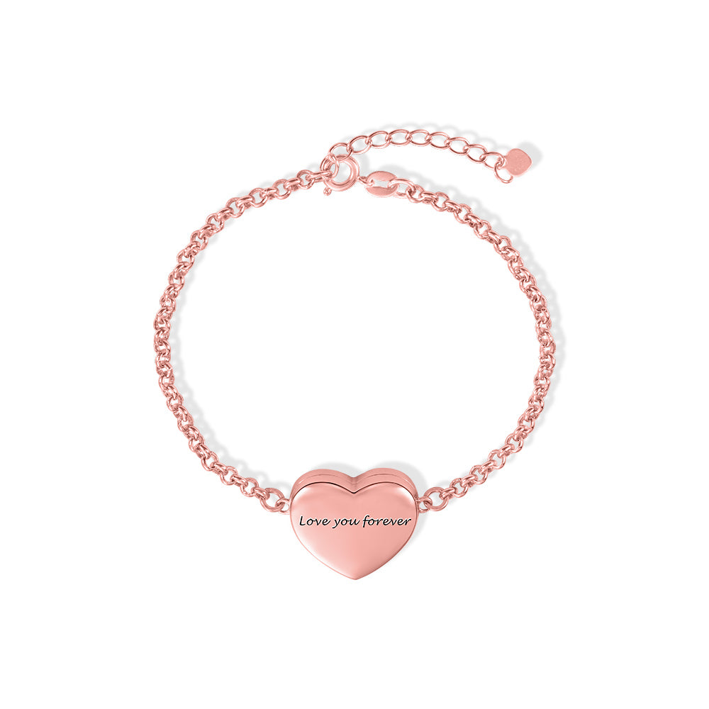Custom Locket Heart Photo Bracelet for Her Birthday Gift