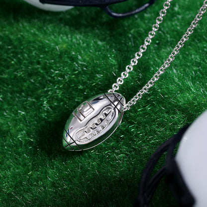Engraved Football Necklace in Gold