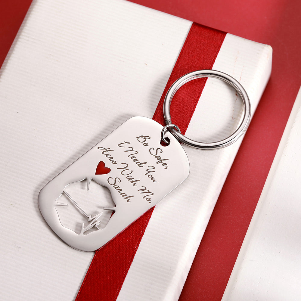 Personalized Firefighter Badge Keychain