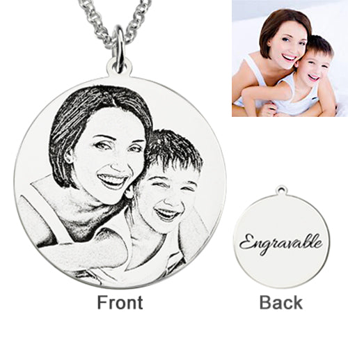 Personalized Photo Engraved Necklace Stainless Steel