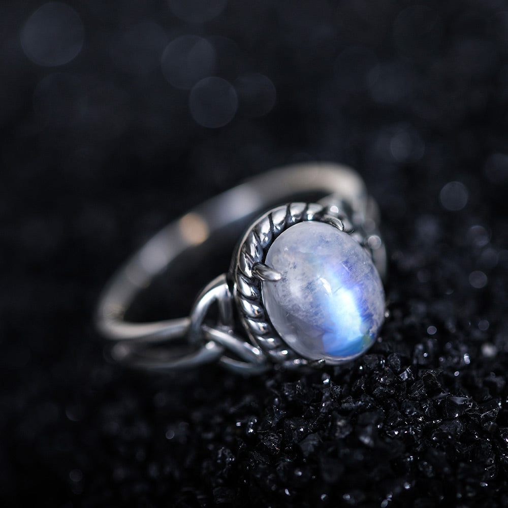 Personalized Moonstone Ring For Her