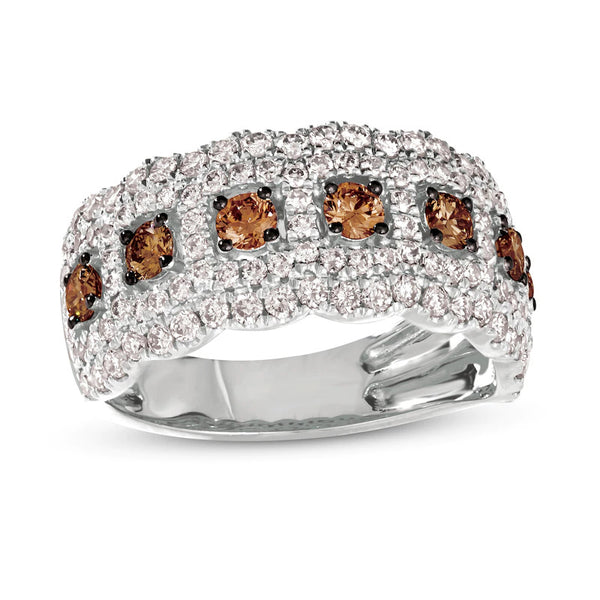 Two-tone Sparkling Gemstone Ring