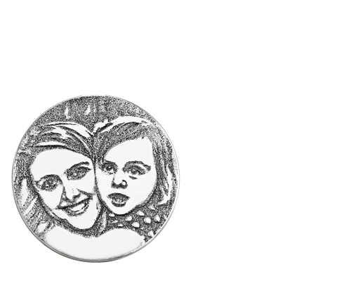 Engravable Sterling Silver Circle Photo Charm