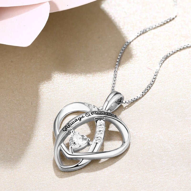 Personalized "Always & Forever" Heart Necklace
