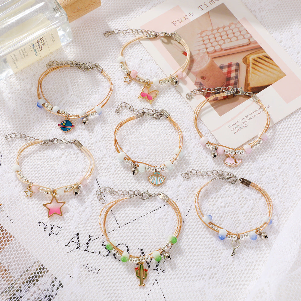 Ceramic Charm Couple Bracelet
