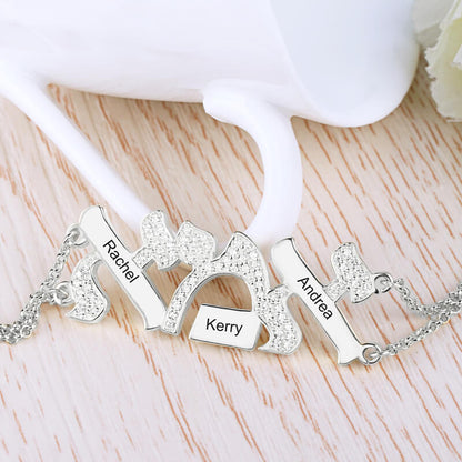 Hebrew "Mother" Name Bracelet With Diamond