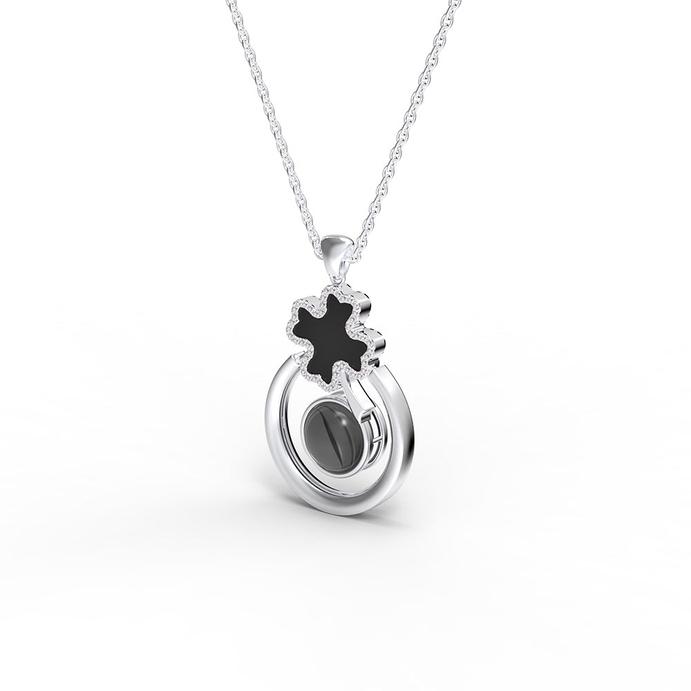 Four Leaf Clover Lucky Necklace in Silver