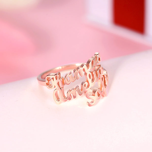 Personalized 3 Names Ring in Silver - Jadd Designs 