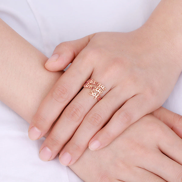 Personalized 3 Names Ring in Silver - Jadd Designs 
