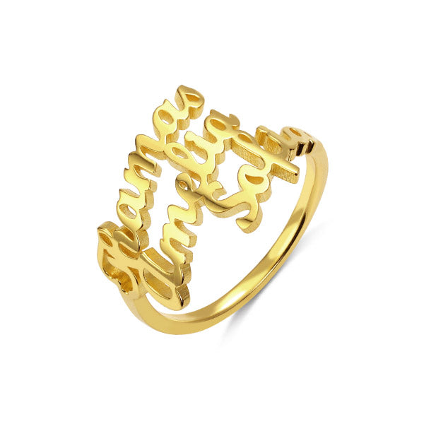 Personalized 3 Names Ring in Silver - Jadd Designs 
