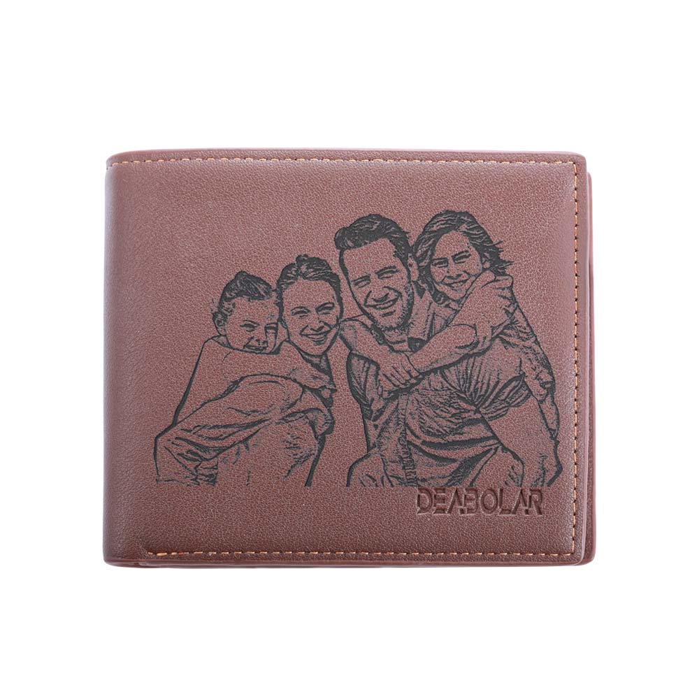 Personalized Photo Leather Card Hold Wallet for Men