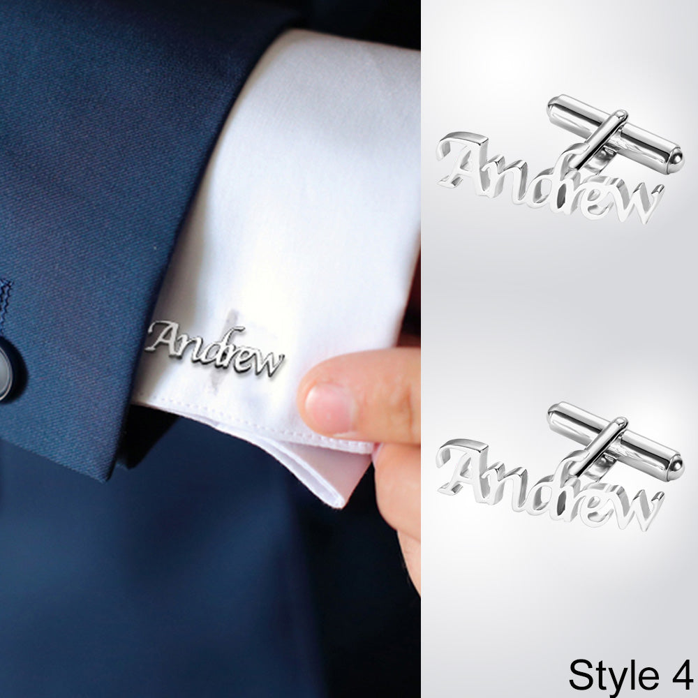 Personalized Letter Name Cufflinks Stainless Steel
