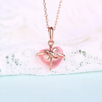 Natural Citrine/Pink Gemstone Necklace Gift For Her