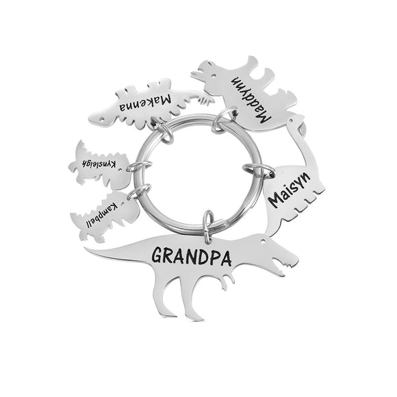 Personalized Dinosaur Keychain Gift For Dad