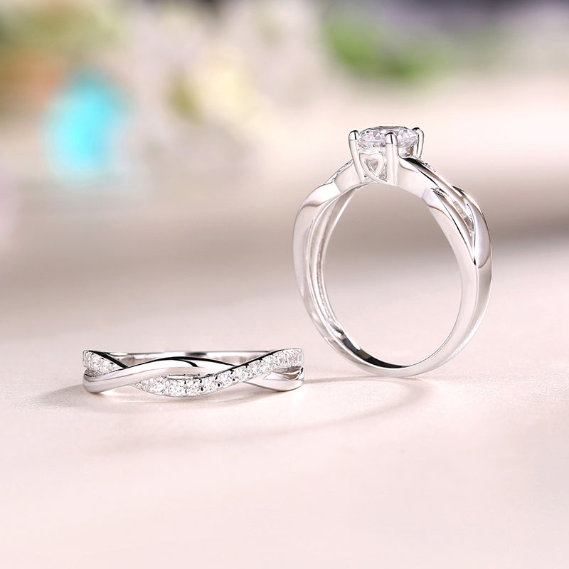 Customized Infinity Love Promise Ring Set