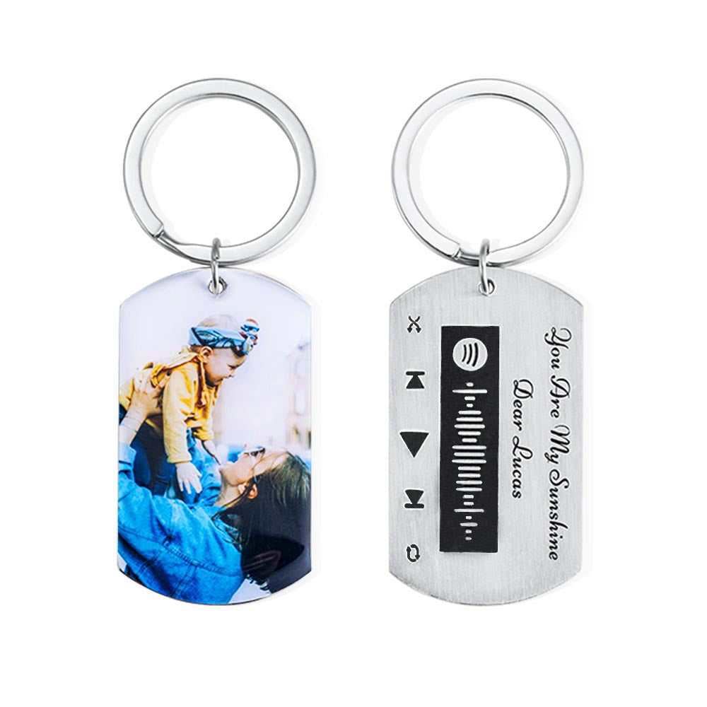 Custom Photo Love Songs Code Keychain Gift for Him/Her
