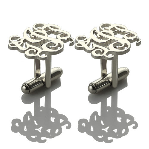 Personalized Cufflinks with Monogram Sterling Silver