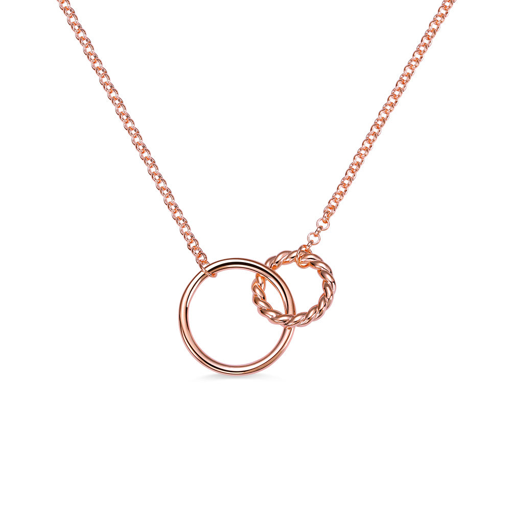 Personalized Fashion Double Ring 0~9 Birthstone Necklace