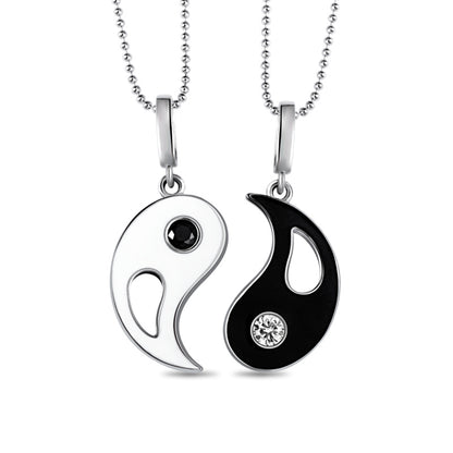 Custom Yin Yang Necklace with 2 Pendants & Birthstones