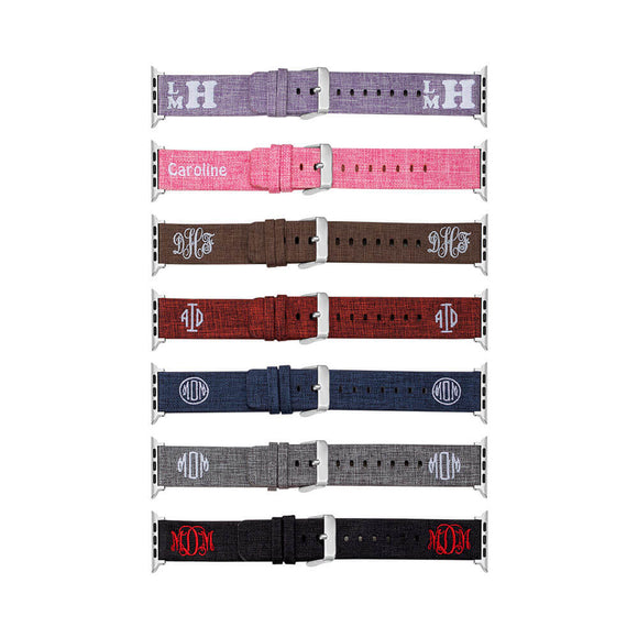 Customized Embroidery Canvas Strap for Apple Watch Band