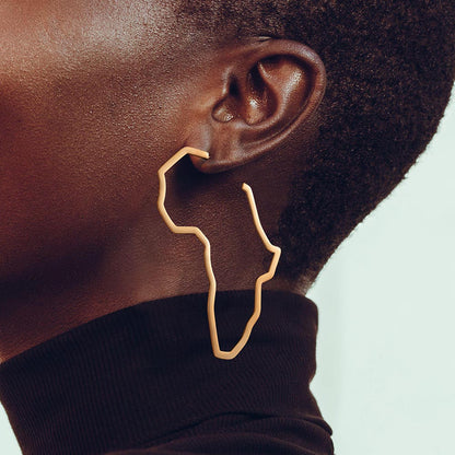 Stylish Africa Map Hoop Earrings
