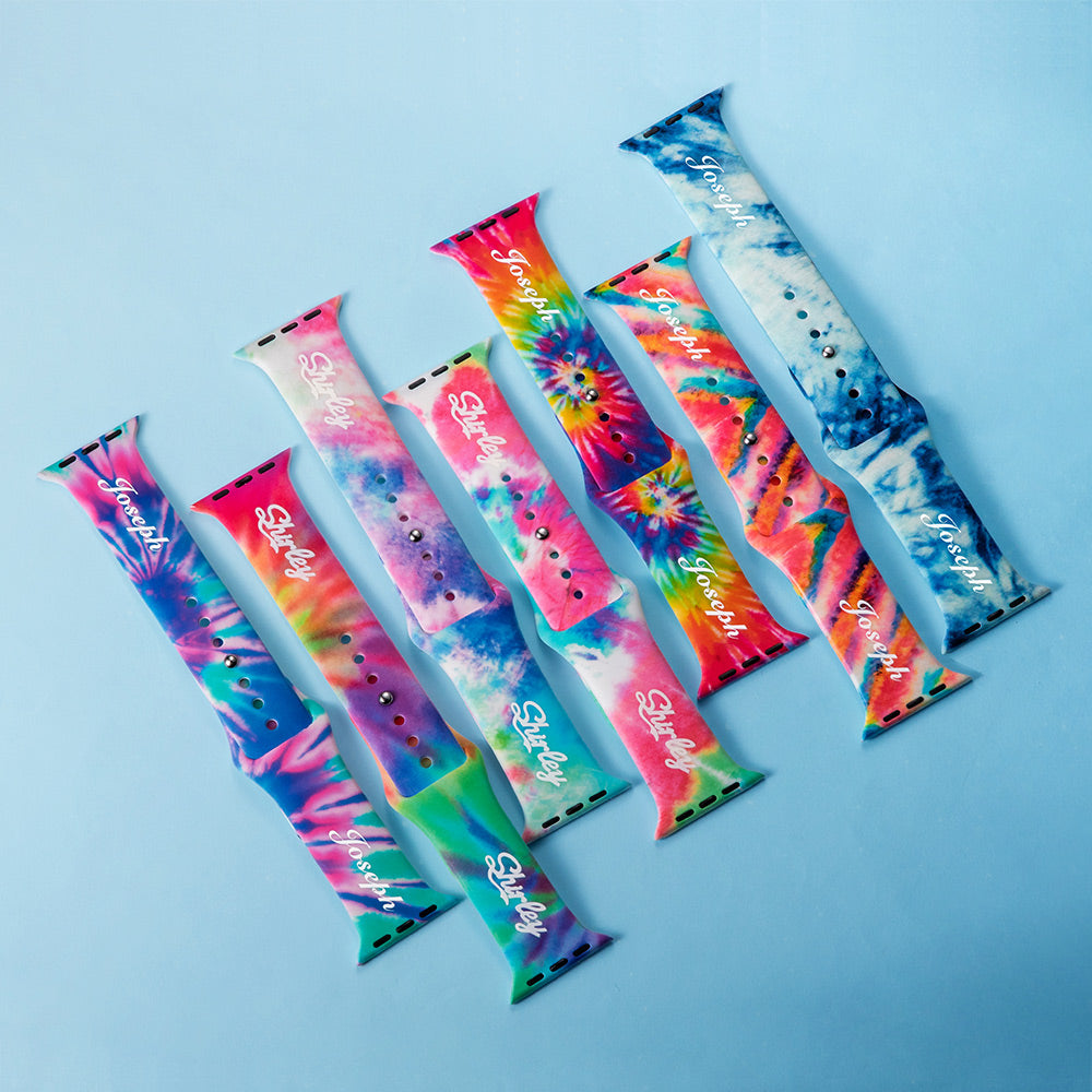 Personalized Colorful Tie Dye Apple Watch Band