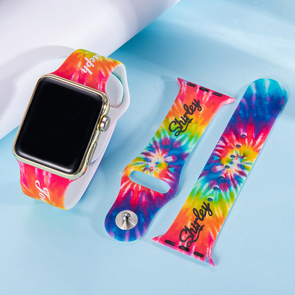 Personalized Colorful Tie Dye Apple Watch Band