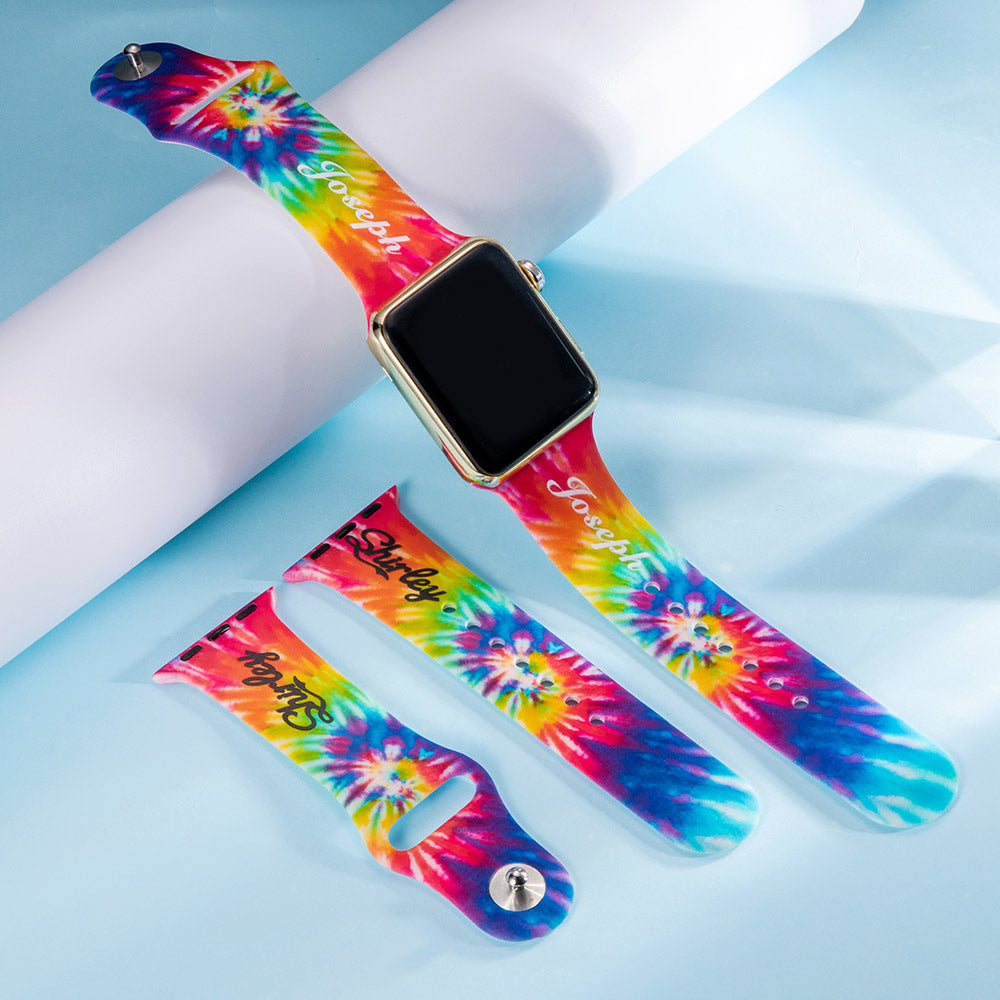Personalized Colorful Tie Dye Apple Watch Band