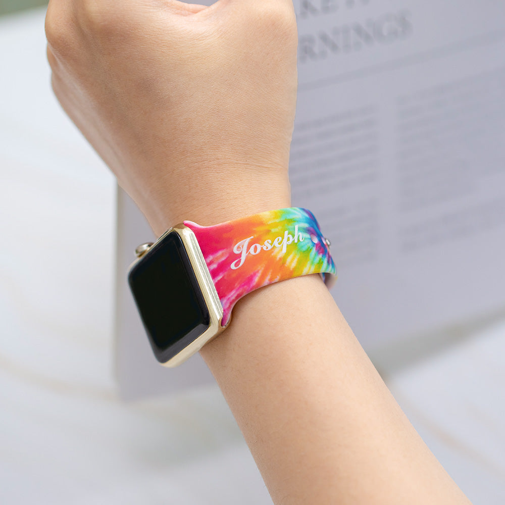 Personalized Colorful Tie Dye Apple Watch Band