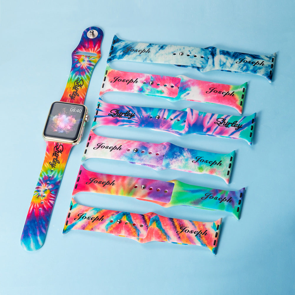 Personalized Colorful Tie Dye Apple Watch Band