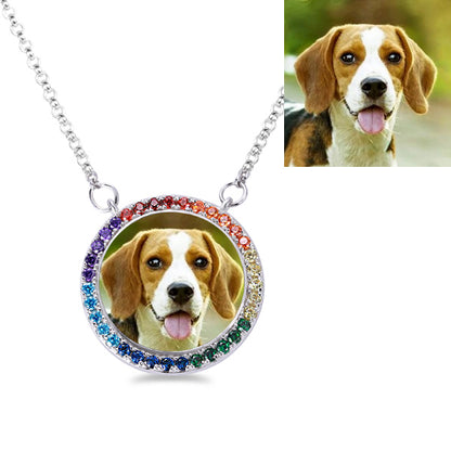 Rainbow Bridge Personalized Pet Photo Memorial Necklace