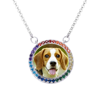 Rainbow Bridge Personalized Pet Photo Memorial Necklace