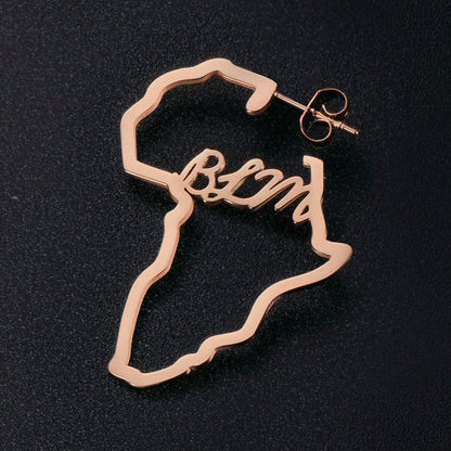 Customized Africa Map Hoop Earrings