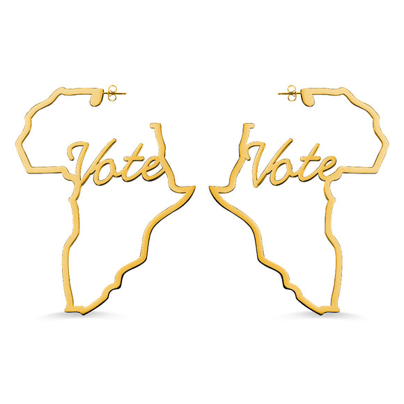Customized Africa Map Hoop Earrings