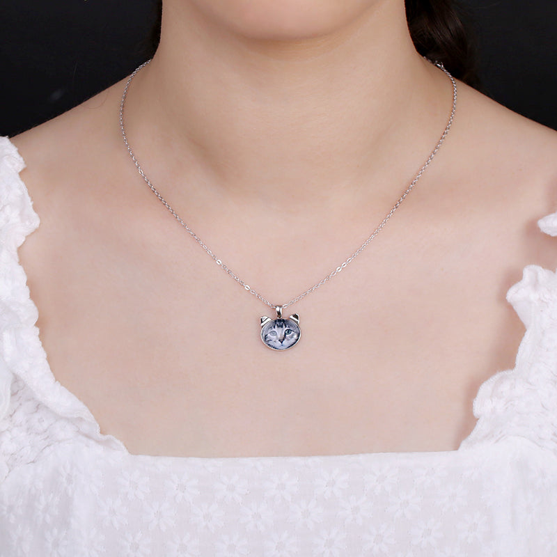 Personalized Cat Color Photo Necklace