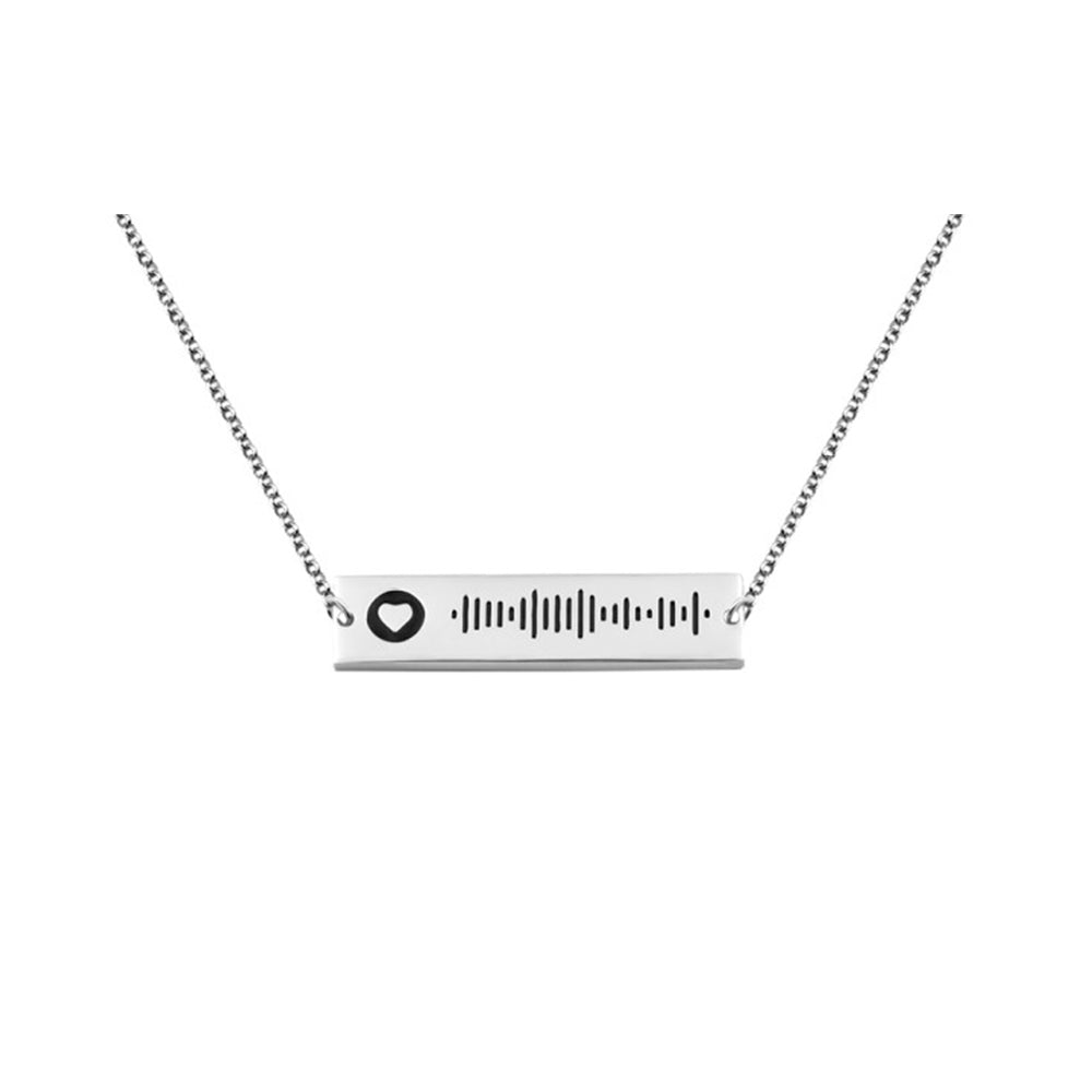 Personalized Scannable Music Code Song Necklace Sterling Silver